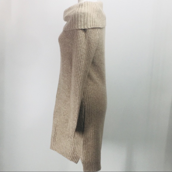 WHBM Tan Long Sleeve Tunic Sweater Wool Blend - Picture 2 of 8